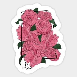 Alabama and State Flower Camellia Sticker